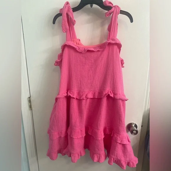Altar'd State Pink Ruffle Tiered Sundress - Picture 3 of 8